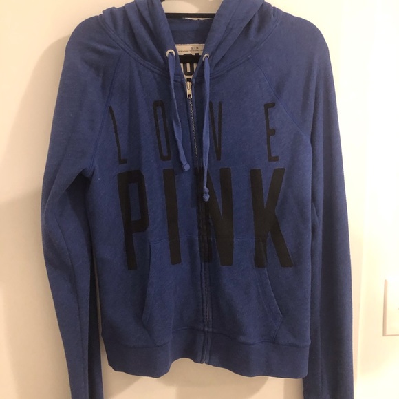 PINK Victoria's Secret Sweaters - PINK Victoria’s Secret Blue Terrycloth Hoodie